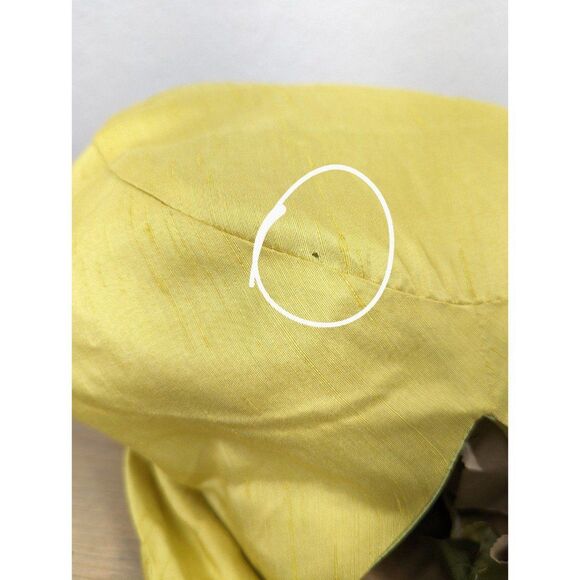 Vintage Valerie Modes Satin Tie Back Hat Chartreuse Green MCM Artsy Indie - Picture 8 of 12